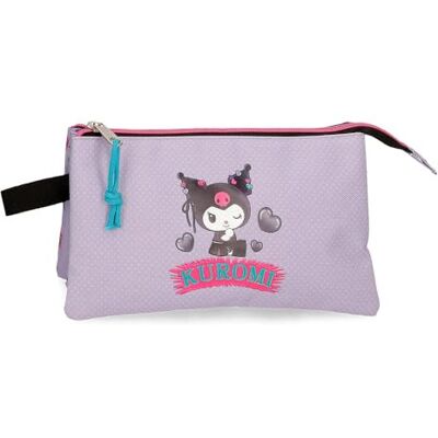 Pepe Jeans Sanrio Kuromi Retropop Drievoudig Etui Paars 22x12x5 cm Polyester Pepe Jeans Sanrio Kuromi Retropop Drievoudig Etui Paars 22x12x5 cm Polyester