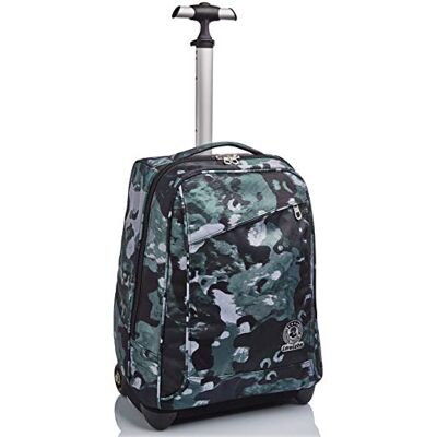 Invicta Trolley camo Shade, groen 2 in 1 met schouderriemen voor gebruik in de rugzak school, reizen en vrije tijd I Invicta Trolley camo Shade, groen 2 in 1 met schouderriemen voor gebruik in de rugzak school, reizen en vrije tijd I