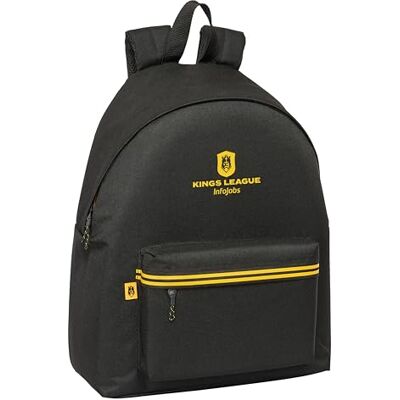 SAFTA KINGS LEAGUE Dagrugzak voor kinderen, kwaliteit en maximale duurzaamheid, comfortabel en veelzijdig, 33 x 15 x 42 cm, zwart, Zwart, Standaard, Casual SAFTA KINGS LEAGUE Dagrugzak voor kinderen, kwaliteit en maximale duurzaamheid, comfortabel en veelzijdig, 33 x 15 x 42 cm, zwart, Zwart, Standaard, Casual