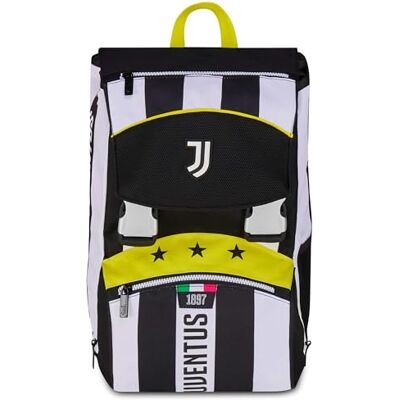 Seven Juventus Rugzak met dubbel uittrekbaar vak, wit en zwart, grote inhoud, voorgevormde rugleuning, kinderen, basisschool, voetbal, Zwart, Eén maat, Casual Seven Juventus Rugzak met dubbel uittrekbaar vak, wit en zwart, grote inhoud, voorgevormde rugleuning, kinderen, basisschool, voetbal, Zwart, Eén maat, Casual