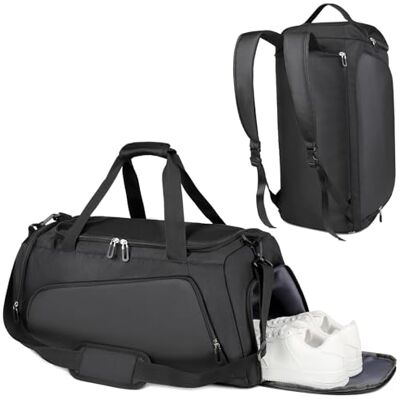 Cozary Veelzijdige sporttas, 54 x 26 x 26 cm, met geventileerd schoenenvak, sporttassen voor heren/dames, waterdicht, voor sportschool, reizen, kamperen en boksen, Zwart, Sport Backpack-Zwart Cozary Veelzijdige sporttas, 54 x 26 x 26 cm, met geventileerd schoenenvak, sporttassen voor heren/dames, waterdicht, voor sportschool, reizen, kamperen en boksen, Zwart, Sport Backpack-Zwart