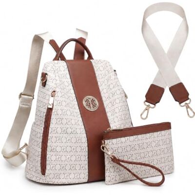 MKP COLLECTION Women Fashion Backpack Purse Multi Pockets Anti-Theft Rucksack Travel Shoulder Bag Handbag Set 2pcs MKP COLLECTION Women Fashion Backpack Purse Multi Pockets Anti-Theft Rucksack Travel Shoulder Bag Handbag Set 2pcs