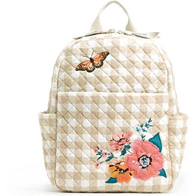 Vera Bradley Kleine katoenen rugzak voor dames, boekentas, One Size Vera Bradley Kleine katoenen rugzak voor dames, boekentas, One Size