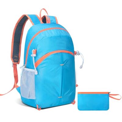 Romon Hamen Wandelrugzak, voor heren, licht, waterdicht, klein, opvouwbare rugzak met rugventilatie, trekkingrugzak, sportrugzak, dagrugzak voor camping, outdoor, reizen, lichtblauw Romon Hamen Wandelrugzak, voor heren, licht, waterdicht, klein, opvouwbare rugzak met rugventilatie, trekkingrugzak, sportrugzak, dagrugzak voor camping, outdoor, reizen, lichtblauw