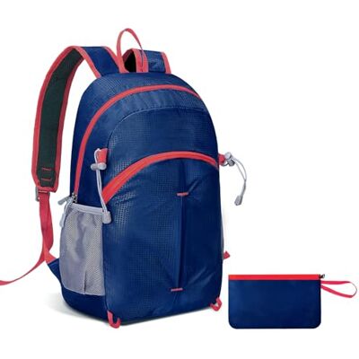 Romon Hamen Wandelrugzak, voor heren, licht, waterdicht, klein, opvouwbare rugzak met rugventilatie, trekkingrugzak, sportrugzak, dagrugzak voor camping, outdoor, reizen, blauw Romon Hamen Wandelrugzak, voor heren, licht, waterdicht, klein, opvouwbare rugzak met rugventilatie, trekkingrugzak, sportrugzak, dagrugzak voor camping, outdoor, reizen, blauw