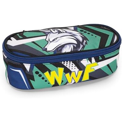 Franco Cosimo Panini WWF Schooletui, officiële WWF, ovale etui voor kinderen en jongeren, ideaal voor het opbergen van schrijfwaren, met tussenschot aan de binnenkant met elastische lussen en praktische ritssluiting, 22 x Franco Cosimo Panini WWF Schooletui, officiële WWF, ovale etui voor kinderen en jongeren, ideaal voor het opbergen van schrijfwaren, met tussenschot aan de binnenkant met elastische lussen en praktische ritssluiting, 22 x