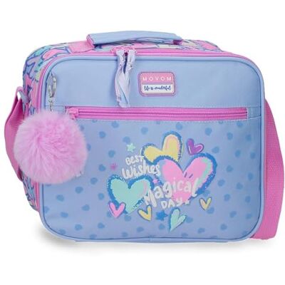 MOVOM Best Wishes Thermische Lunch Schoudertas Paars 25x21x11 cm Polyester MOVOM Best Wishes Thermische Lunch Schoudertas Paars 25x21x11 cm Polyester