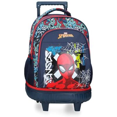 Disney Joumma Marvel Grafity of Spiderman Compact 2-Wheel Rugzak Marineblauw 32x45x21 cm Polyester Disney Joumma Marvel Grafity of Spiderman Compact 2-Wheel Rugzak Marineblauw 32x45x21 cm Polyester