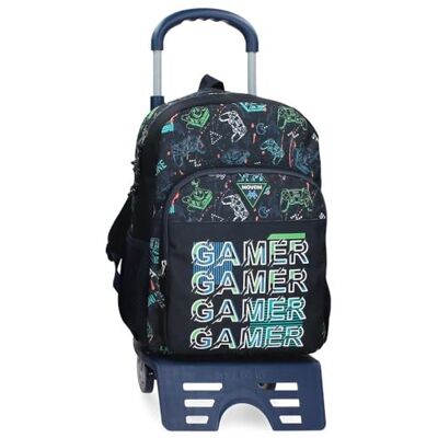 MOVOM Game Over schoolrugzak met trolley, zwart, 30 x 38 x 12 cm, polyester MOVOM Game Over schoolrugzak met trolley, zwart, 30 x 38 x 12 cm, polyester