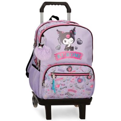 Pepe Jeans Sanrio Kuromi Retropop Schoolrugzak met Dubbel Compartiment with Paars Trolley 32x44x17 cm Polyester 24L Pepe Jeans Sanrio Kuromi Retropop Schoolrugzak met Dubbel Compartiment with Paars Trolley 32x44x17 cm Polyester 24L