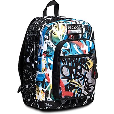 Seven Rugzak Extra Fit, dubbel vak, school en vrije tijd, voor kinderen en jongeren, Meerkleurig., Uniek, Casual Seven Rugzak Extra Fit, dubbel vak, school en vrije tijd, voor kinderen en jongeren, Meerkleurig., Uniek, Casual