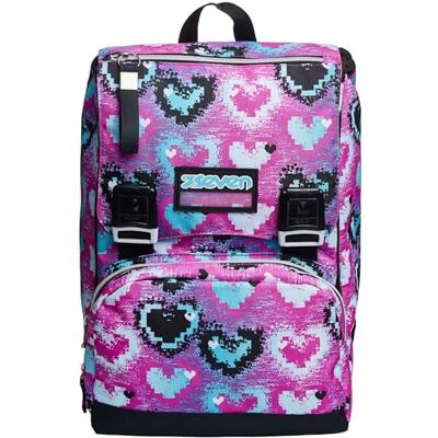 Seven Zeven opvouwbare rugzak, Glossy Girl, roze, dubbel compartiment, school en reizen Seven Zeven opvouwbare rugzak, Glossy Girl, roze, dubbel compartiment, school en reizen