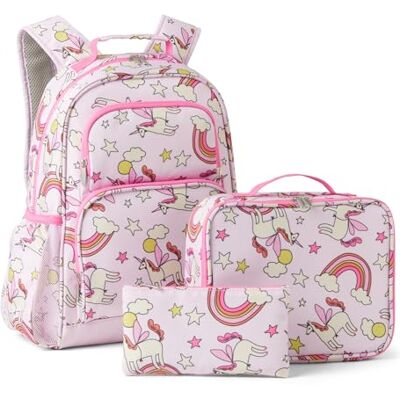 Amazon Essentials Schoolrugzakset voor Kinderen, met Lunchtas en Pennenetui, Scheurbestendige Dagrugzak voor Scholieren met Meerdere Vakken, Bundel Schoolbenodigdheden, Roze, 3-delige Set Amazon Essentials Schoolrugzakset voor Kinderen, met Lunchtas en Pennenetui, Scheurbestendige Dagrugzak voor Scholieren met Meerdere Vakken, Bundel Schoolbenodigdheden, Roze, 3-delige Set