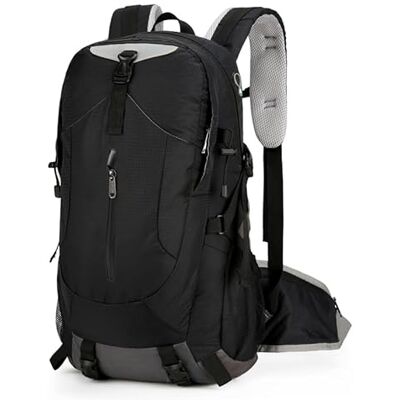 Cozary Wandelrugzak, 40 l, waterdicht, heren/dames, waterdicht en ademend, inclusief regenhoes (zwart), Zwart, 40L Cozary Wandelrugzak, 40 l, waterdicht, heren/dames, waterdicht en ademend, inclusief regenhoes (zwart), Zwart, 40L