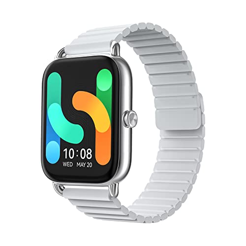 HAYLOU Smartwatch RS4 Plus, smartwatch voor heren en dames, 1,78 inch Amoled smartwatch met magneetband, SpO2, slaap, IP68, 105 sportmodi, fitnesstracker voor Android iOS (zilver)