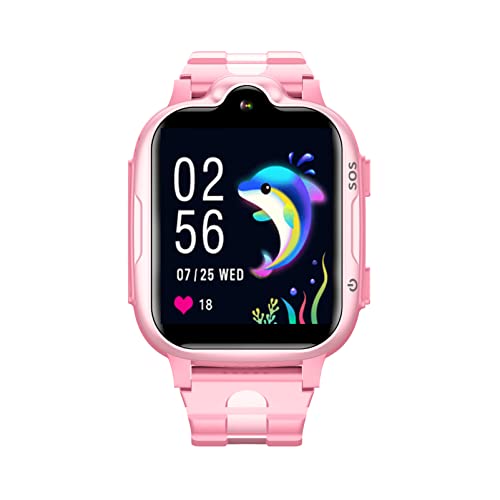 DCU TECNOLOGIC Smartwatch, smartwatch, smartwatch voor kinderen met 4G-videogesprekken en lokalisatie, roze