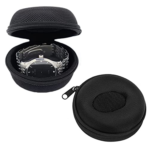 Dfuqanb 2 stuks Ronde Draagbare Horlogedoos, Draagbare horlogebox, Single Watch Case, Donde horlogebox, Dnkele horlogebox, Horlogebox, voor Allerlei Mechanische Horloges, Smartwatches