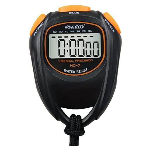 Schütt Stopwatch HC-7 Digitale stopwatch met groot display, goed drukpunt, hobby, sport, vrije tijd, spatwaterdicht, geschikt voor kinderen