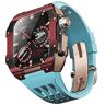 QGKKGQ Koolstofvezel kastriem voor band 44/45 mm-serie, rubberen bandmodificatiekit compatibel met Iwatch 8 7 6 5 4 SE-serie upgrademodificatie