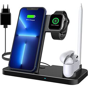 LECHLY Draadloze oplader, 4-in-1 inductief laadstation met 18 W snelle adapter voor Apple Watch Airpods Pro, Qi-gecertificeerd, draadloze oplader voor iPhone 12/SE/11/X/XR/Xs Max/8, Samsung Galaxy S20/S10 LECHLY Draadloze oplader, 4-in-1 inductief laadstation met 18 W snelle adapter voor Apple Watch Airpods Pro, Qi-gecertificeerd, draadloze oplader voor iPhone 12/SE/11/X/XR/Xs Max/8, Samsung Galaxy S20/S10
