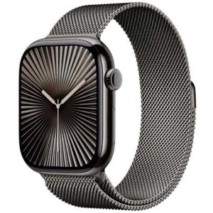 Apple Watch Series 10 (GPS + Cellular 46 mm) Smartwatch Kast van leisteen titanium Leisteen Milanees bandje (M/L). Conditie bijhouden, Ecg-app, always on Retina-display, waterbestendig Apple Watch Series 10 (GPS + Cellular 46 mm) Smartwatch Kast van leisteen titanium Leisteen Milanees bandje (M/L). Conditie bijhouden, Ecg-app, always on Retina-display, waterbestendig