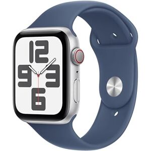 Apple Watch SE (2e gen.) GPS + Cellular 44 mm Smartwatch Kast van zilverkleurig aluminium Denim sportbandje (S/M). Conditie en slaap bijhouden, ongelukdetectie, hartritme monitoren, Retina-display Apple Watch SE (2e gen.) GPS + Cellular 44 mm Smartwatch Kast van zilverkleurig aluminium Denim sportbandje (S/M). Conditie en slaap bijhouden, ongelukdetectie, hartritme monitoren, Retina-display