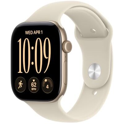 Apple Watch Series 12 GPS, Smartwatch van Lichtgoud aluminium 46‐mm kast, Zand sportbandje (M/L), Gezondheid + Conditie + Slaap bijhouden, Hartslag, Veiligheid Apple Watch Series 12 GPS, Smartwatch van Lichtgoud aluminium 46‐mm kast, Zand sportbandje (M/L), Gezondheid + Conditie + Slaap bijhouden, Hartslag, Veiligheid