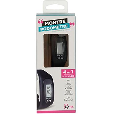 upfit Stappenteller, lcd-display, kleur: zwart, toont tijd, afstand, calorieën en stappen, siliconen band, eenvoudig te bedienen, geschikt voor iedereen, NC, (645911) upfit Stappenteller, lcd-display, kleur: zwart, toont tijd, afstand, calorieën en stappen, siliconen band, eenvoudig te bedienen, geschikt voor iedereen, NC, (645911)