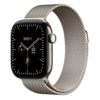 Apple Watch Series 12 GPS + Cellular, Smartwatch van Naturel titanium 42‐mm kast, Naturel Milanees bandje, Gezondheid + Conditie + Slaap bijhouden, Hartslag, Veiligheid Apple Watch Series 12 GPS + Cellular, Smartwatch van Naturel titanium 42‐mm kast, Naturel Milanees bandje, Gezondheid + Conditie + Slaap bijhouden, Hartslag, Veiligheid