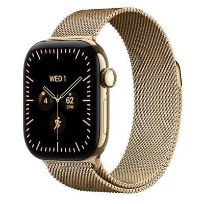Apple Watch Series 12 GPS + Cellular, Smartwatch van Goud titanium 42‐mm kast, Stralend Goud Milanees bandje, Gezondheid + Conditie + Slaap bijhouden, Hartslag, Veiligheid Apple Watch Series 12 GPS + Cellular, Smartwatch van Goud titanium 42‐mm kast, Stralend Goud Milanees bandje, Gezondheid + Conditie + Slaap bijhouden, Hartslag, Veiligheid