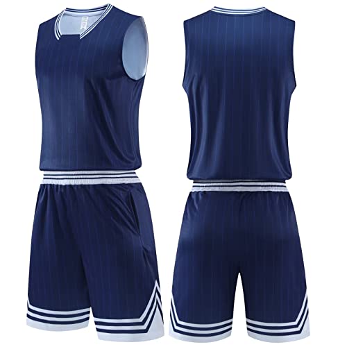 HULG Kids Basketball Kit, basketbal Kit, basketbal Kits voor jongens, kinderen Basketbal Set, Heren Basketbal Jersey en Shorts Team Uniform met Zakken Sportkleding Uniform (jersey-02, S)