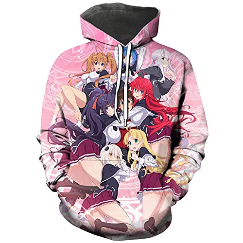 Hisayhe Middelbare School DxD Anime Casual Hoodie Sweatshirt Trui, Kleur2, L