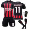 ASKAWTE A Milan -Voetbaltenue -voetbalkleding, shirt met korte mouwen en shorts, sokken, scheenbeschermer,set voor volwassenen en kinderen (22/23Home-Ibrahimovic 11,6XS)