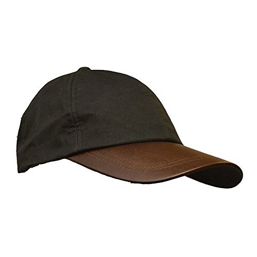 Walker and Hawkes Wax Brunswick Baseball Cap w/Leather Peak One-Size, Zwart, Eén Maat