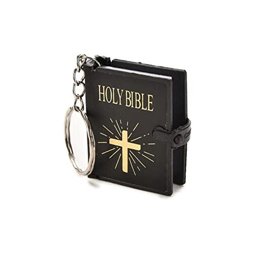 Generic Holy Bible sleutelhanger Jezus Christus Kerk Geloof Kruis Christendom Bijbel Zwart