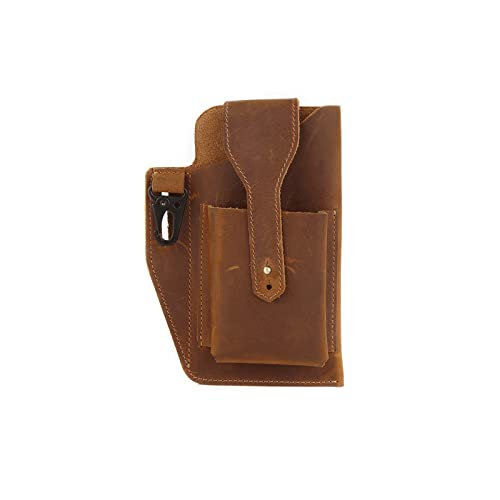 VOSMII heuptasje Riemzak Heren Lederen Riem Been Belt Bag Heren Draagbare Fashion Atmosferische Belt Bag (Color : Brown)