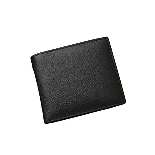 CCAFRET Herenportefeuilles Lederen Mannen Portefeuilles Premium Product Real Cowhide Wallets voor Man Korte Zwarte Walet (Color : Schwarz)