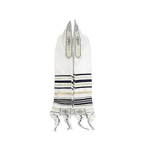 AfinderDE Jerusales Tallit sjaal Messiaanse Tallit gebedssjaal met taliszak jude christelijk geschenk 185 cm x 54 cm