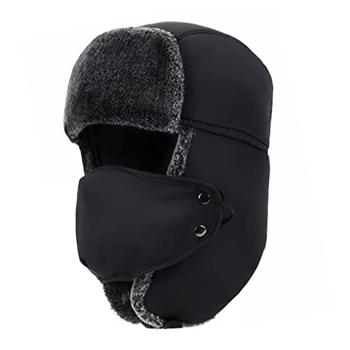 Eyccier Trapper Hoed, wintermutsen voor dames en heren, wintermuts, wintermuts, wintermuts, vanghoed, oorklep, kinband en winddicht masker