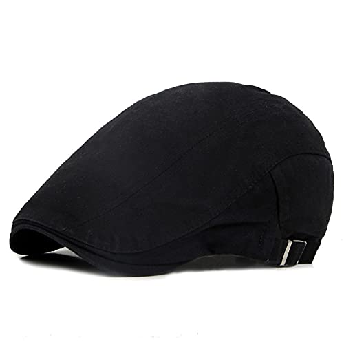 JZTDYPP Platte pet retro krantenjongen petten mannen achthoekige hoeden schilders hoed herfst winter baretten visgraat platte petten hiphop baretten gorras, zwart 3,56-61cm, zwart., 6 7/8-7 1/2