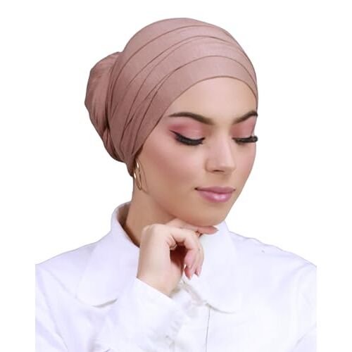 Lamis Hijab Tulband hijab kruismuts voor gesluierde moslimvrouw, NUDE, One Size