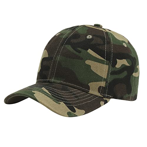 LOIJMK Geborduurde baseballpetten voor mannen en vrouwen, zonnebaseballpetten, hardlopen, training en buitenactiviteiten, honkbalpetten voor dames winter, Camouflage, Eén maat