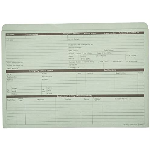 Custom Forms aangepaste formulieren PWG01/5 PERSONNEL WALLET GROEN G351R (pak van 50)