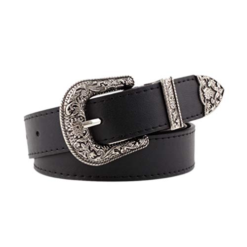 BeltKings Vrouwen retro pin gesp brede riem vintage patroon PU leer klassieke band