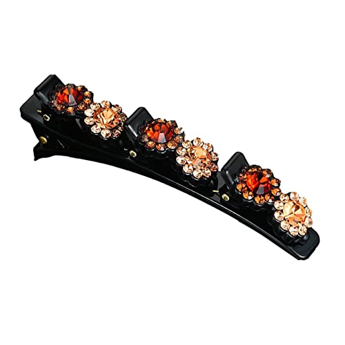 SYT-MD Haarclips Dames, Bloem Hoofddeksels Dubbellaags Haarspelden Haarspeldjes Fonkelende Strass Knoppen Bands Clip Stijl Acryl Kristal Bloemen Haarspeld (Color : K, Size : One size)