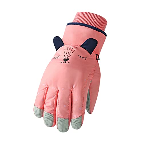 DUHGBNE Winterski Winterskiën Winddicht Outdoor Handschoenen Jongens Winterkleding Kinderen (roze, L)