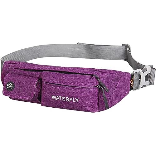 Waterfly Heuptas Pack Slim Waterbestendig Fanny Pack Reizen Heuptas Running Riem voor Reizen Fietsen Wandelen Camping (Paars)