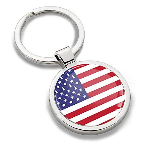 Biomar Labs ® Sleutelhanger metalen sleutelhanger met geschenkdoos autosleutel geschenk metalen sleutelhanger sleutelhanger roestvrij staal USA Amerika Amerika Amerika Amerikaanse vlag KK 189