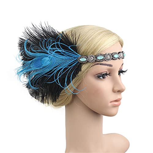 Morain Mardi Gras Hoofddeksel Veren Flapper Hoofdband Maskerade Hoofddeksel Gatsbys Hoofddeksel Veer Hoofddeksel Vrouw Carnaval Veer Hoofddeksel Voor Dans