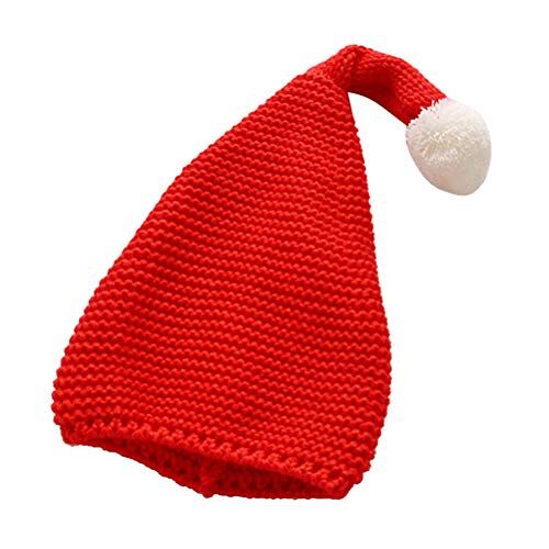 STOBOK Kerstmis gebreide muts babymuts baby meisjes muts kerstmuts kerstmuts wintermuts met pompon voor meisjes jongens kinderen (rood)